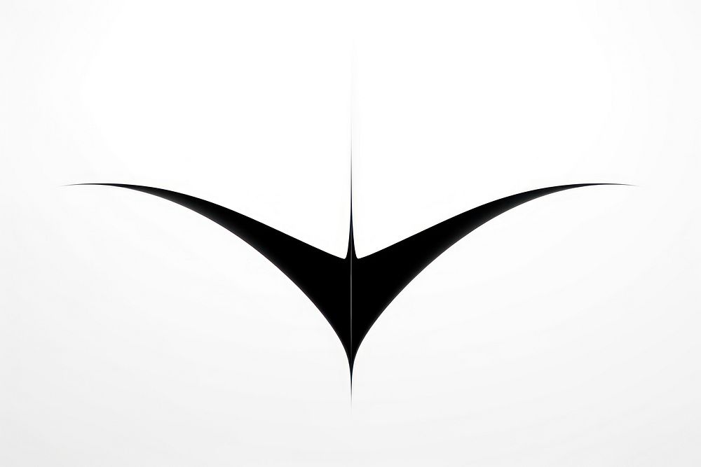 Bat vectorized line logo abstract shape.