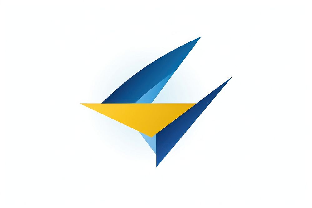 Finance vectorized line logo yellow blue.