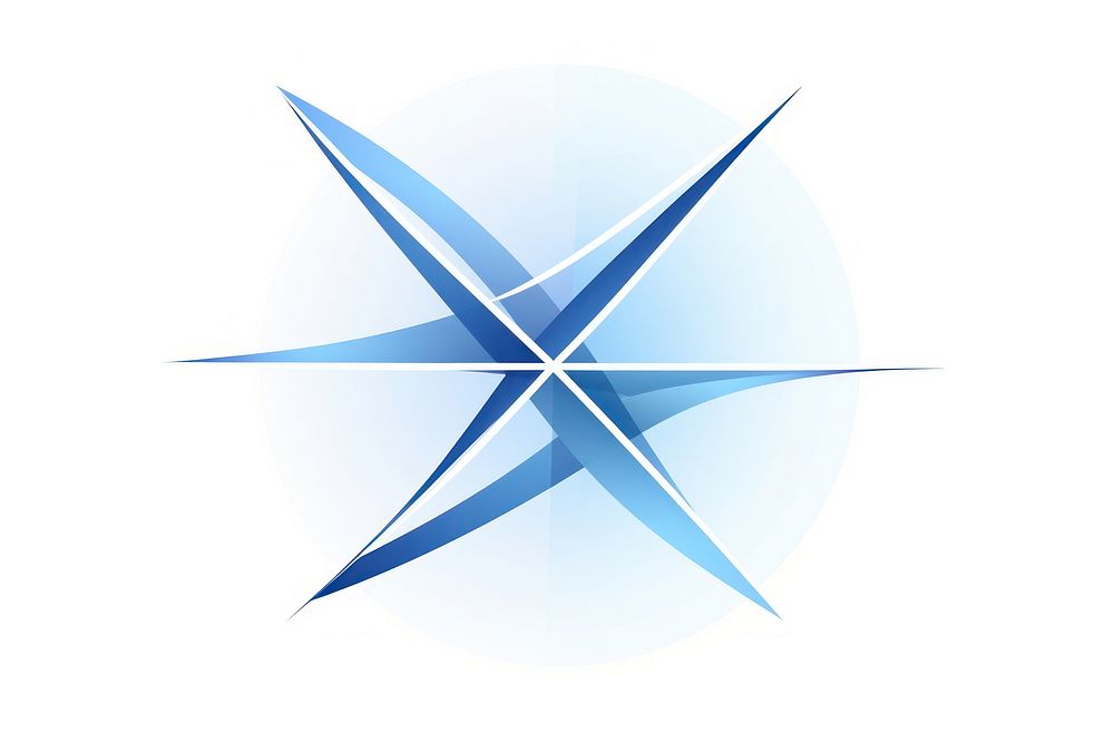 Blue business vectorized line logo abstract symbol.