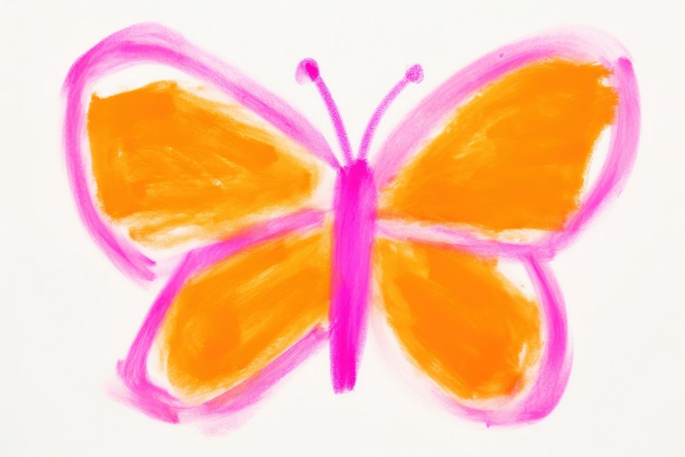 Butterfly drawing purple white background.