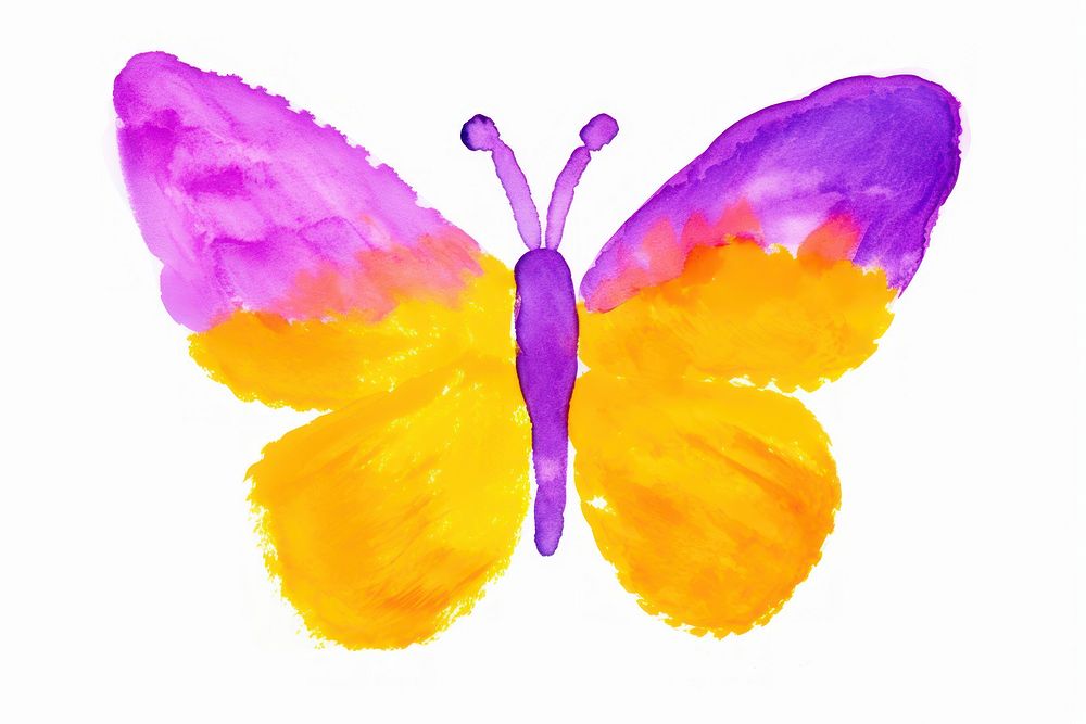 Butterfly drawing purple petal.
