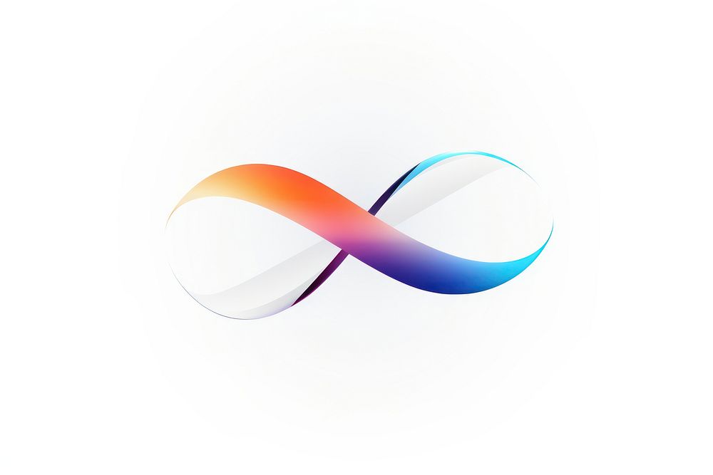 Colorful infinity vectorized line logo abstract shape.