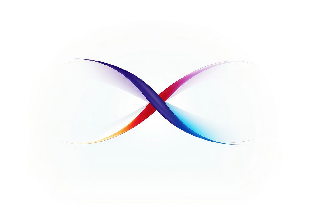 Colorful infinity vectorized line logo abstract shape.