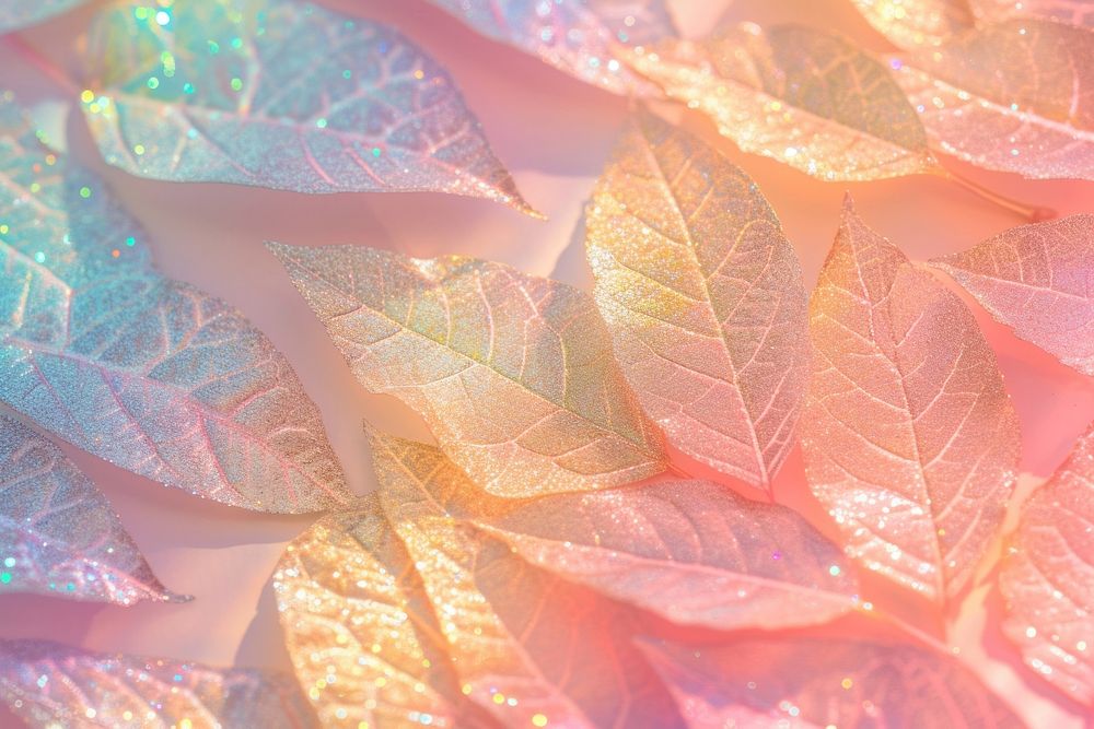 Holographic autumn leaf texture background glitter backgrounds outdoors.
