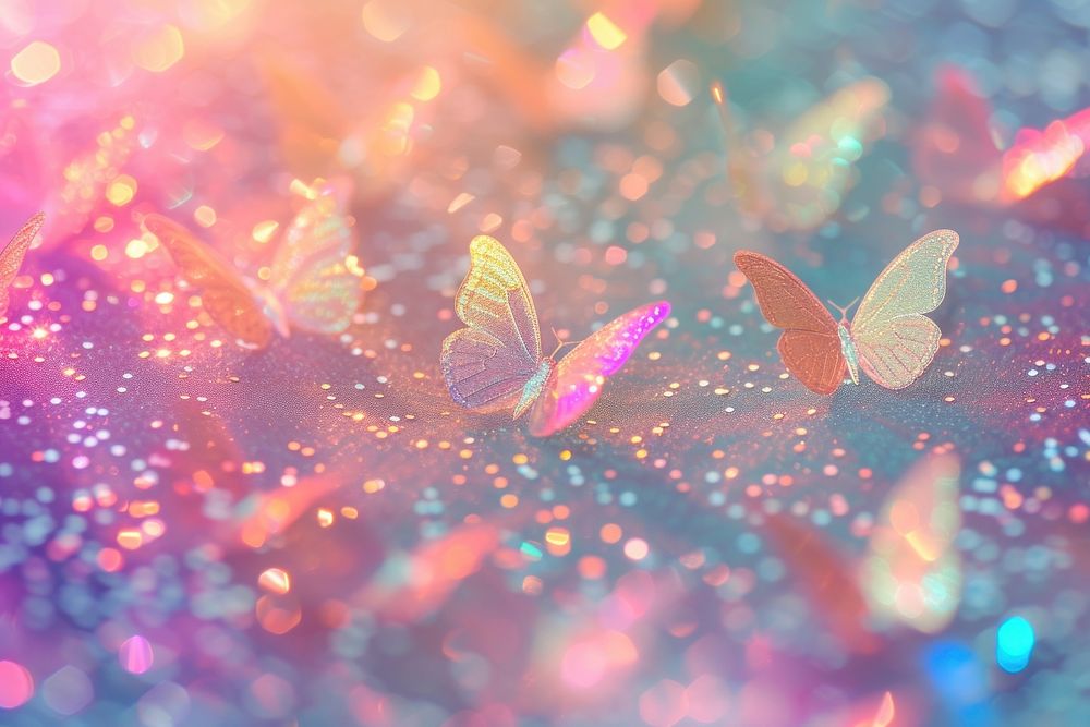 Holographic butterflies background glitter backgrounds butterfly.