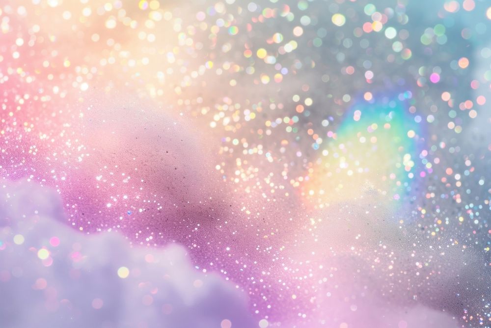 Holographic cloud on sky background glitter backgrounds rainbow.