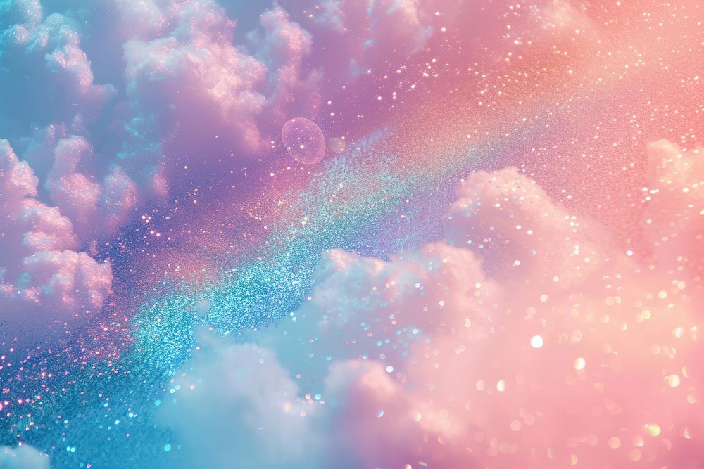 Holographic cloud on sky background rainbow backgrounds outdoors.