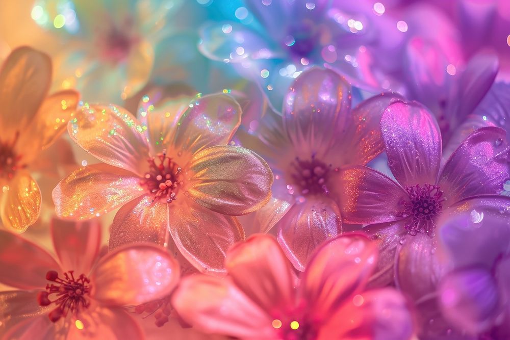 Holographic flower texture background backgrounds graphics blossom.