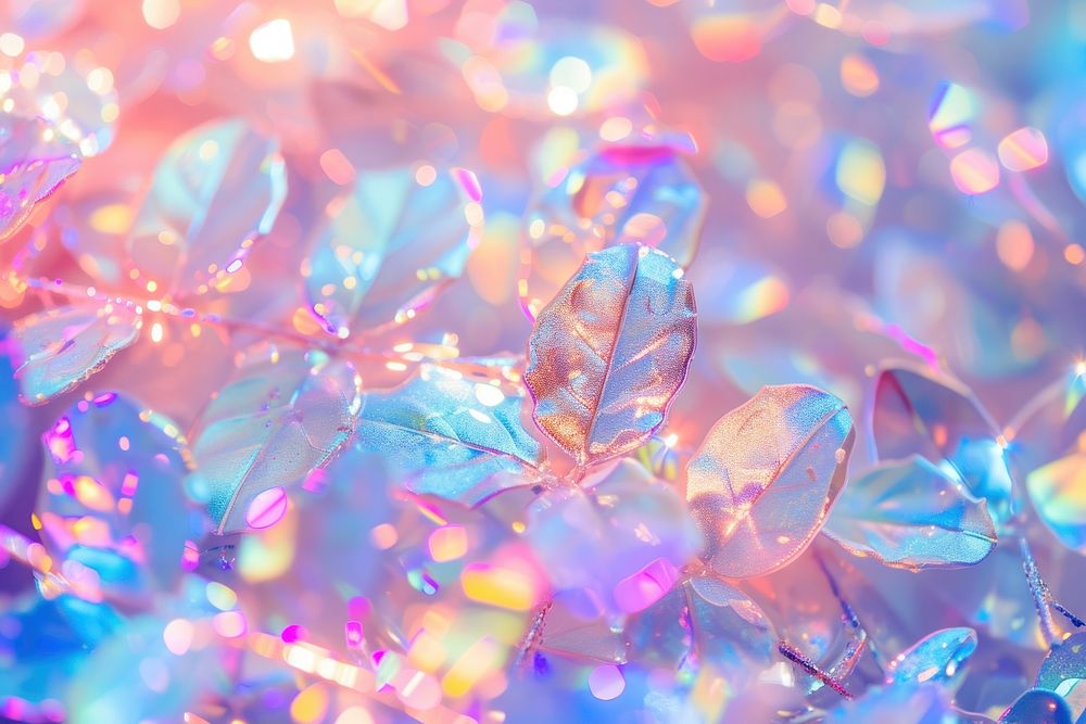Holographic flower texture background glitter backgrounds crystal.