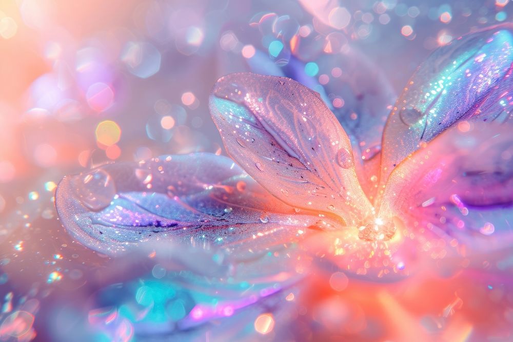 Holographic flower texture background backgrounds glitter petal.