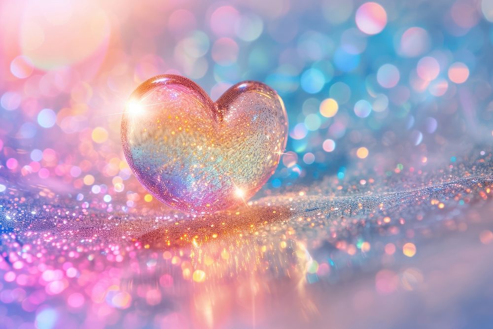 Holographic heart background backgrounds outdoors glitter.