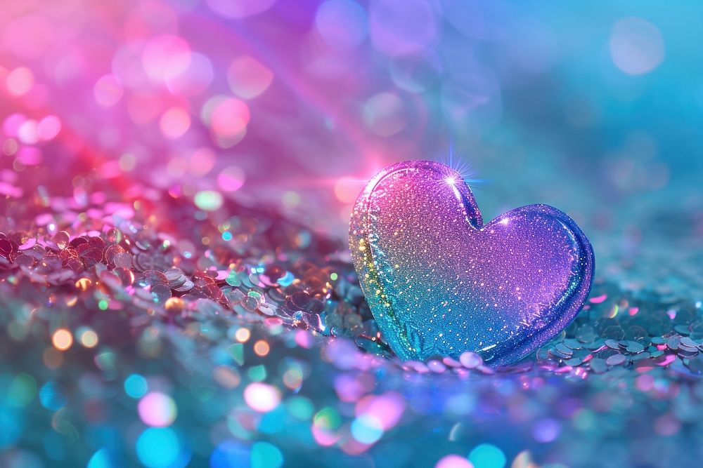 Holographic heart background glitter backgrounds illuminated.