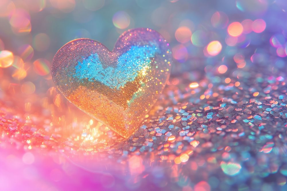 Holographic heart background glitter backgrounds nature.