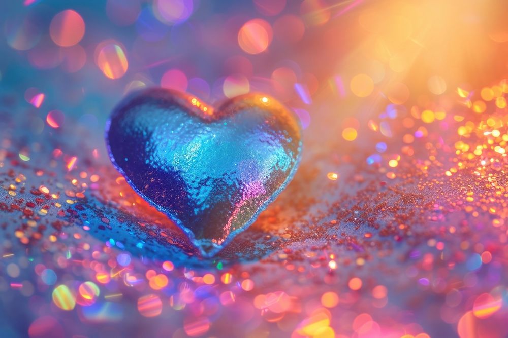 Holographic heart background backgrounds outdoors glitter.