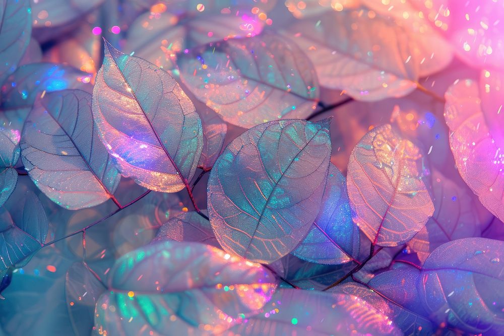 Holographic leaf texture background backgrounds purple plant.