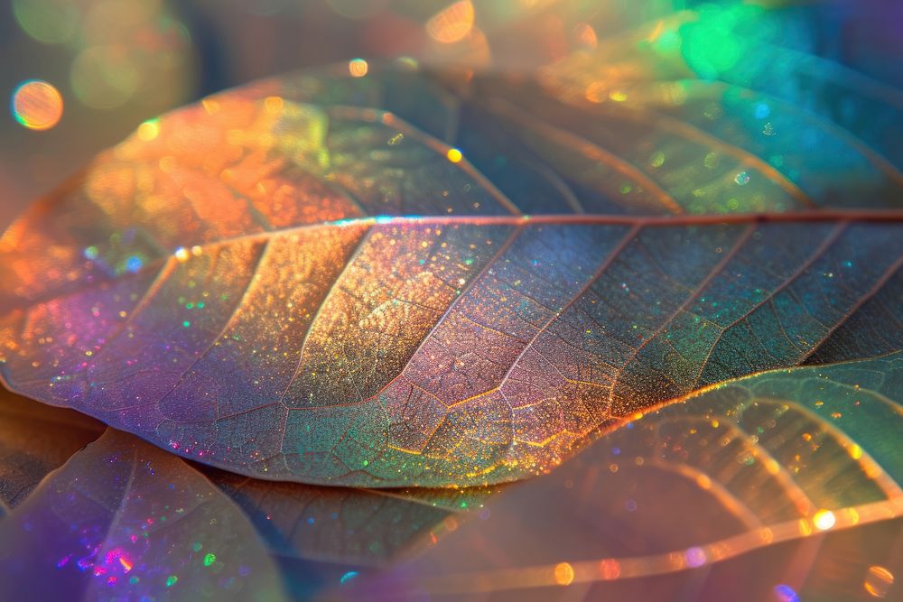 Holographic leaf texture background glitter backgrounds plant.