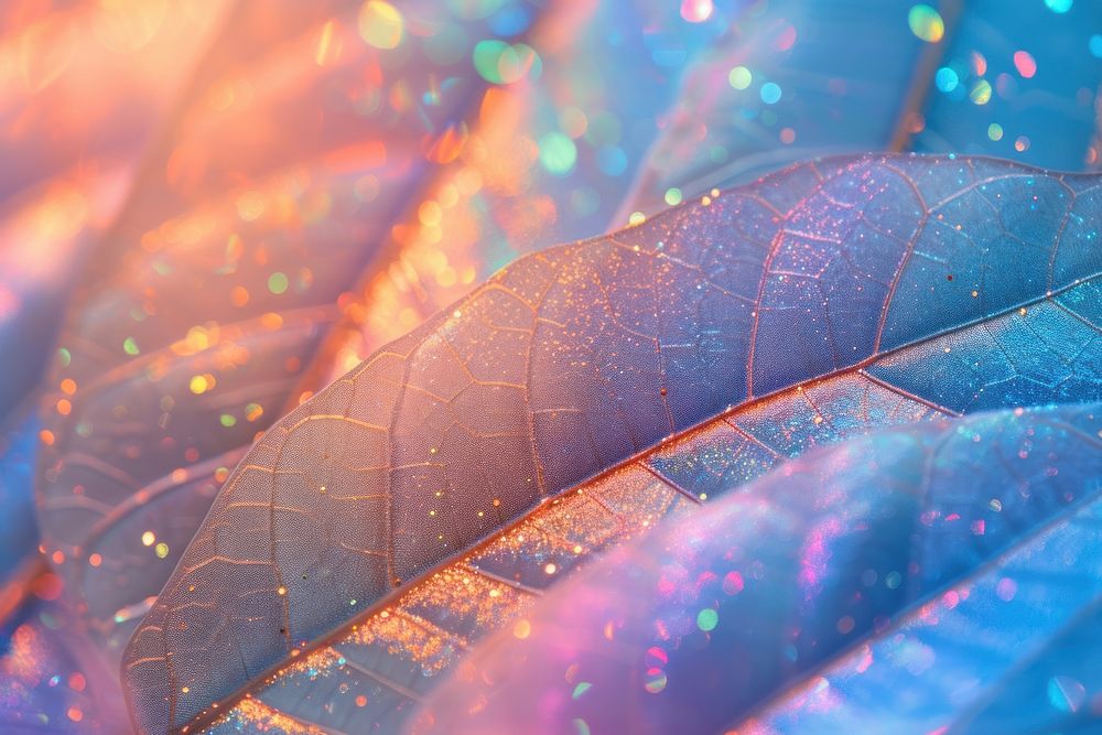 Holographic leaf texture background backgrounds glitter plant.