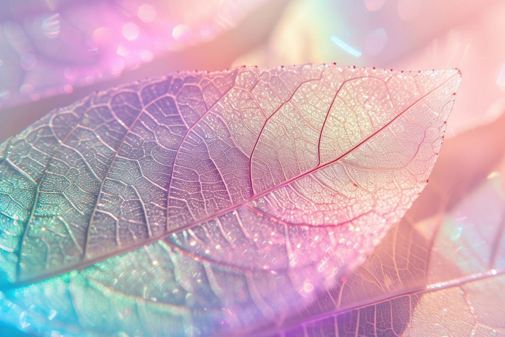Holographic leaf texture background backgrounds outdoors plant.