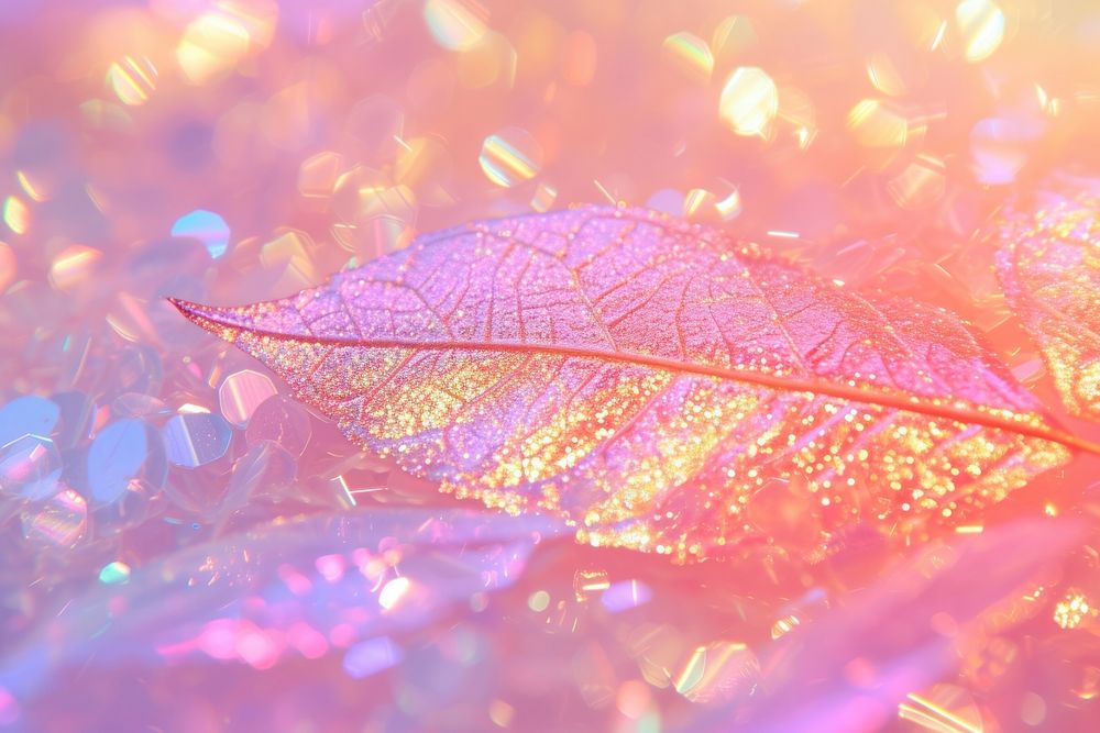 Holographic leaf texture background glitter backgrounds sunlight.