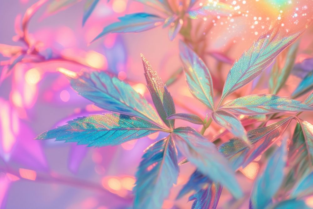 Holographic plant background backgrounds graphics purple.