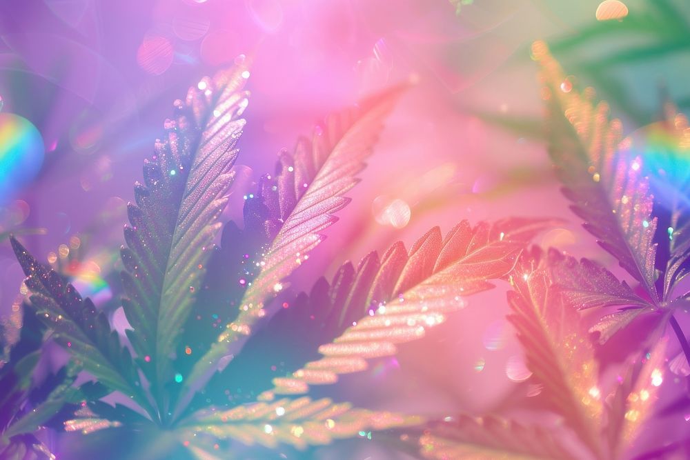 Holographic plant background backgrounds glitter purple.