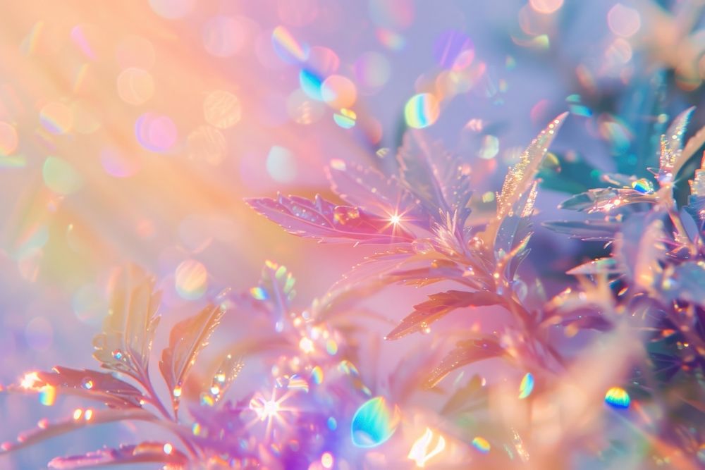 Holographic plant background glitter backgrounds pattern.