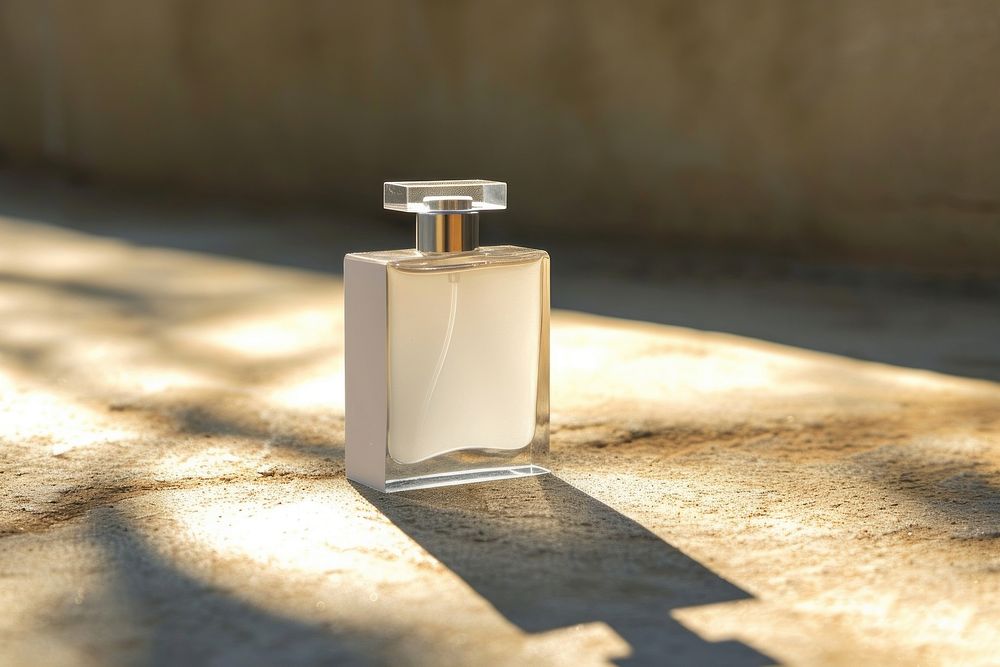 Perfume bottle  cosmetics shadow white.