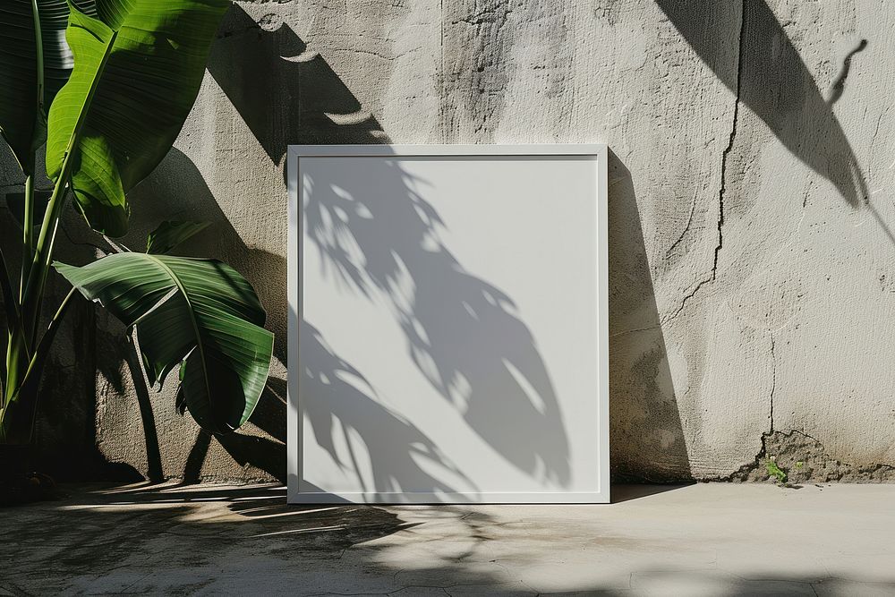 Photo frame  shadow white architecture.