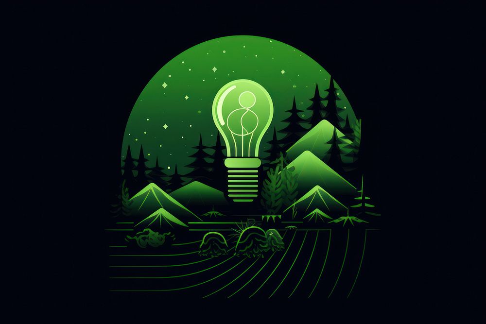 Green energy lightbulb outdoors nature.
