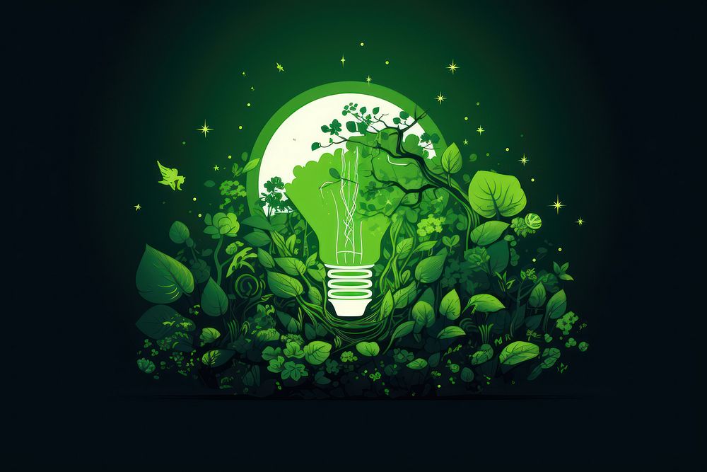 Green energy nature light plant.