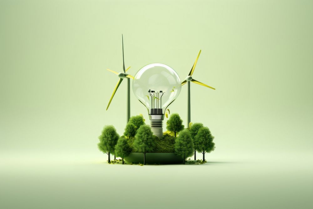 Green energy turbine light plant.
