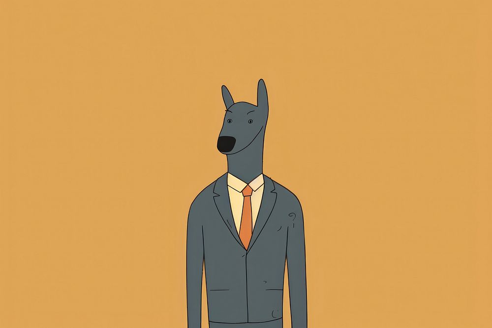 Illustration dog wearing suit portrait cartoon adult.