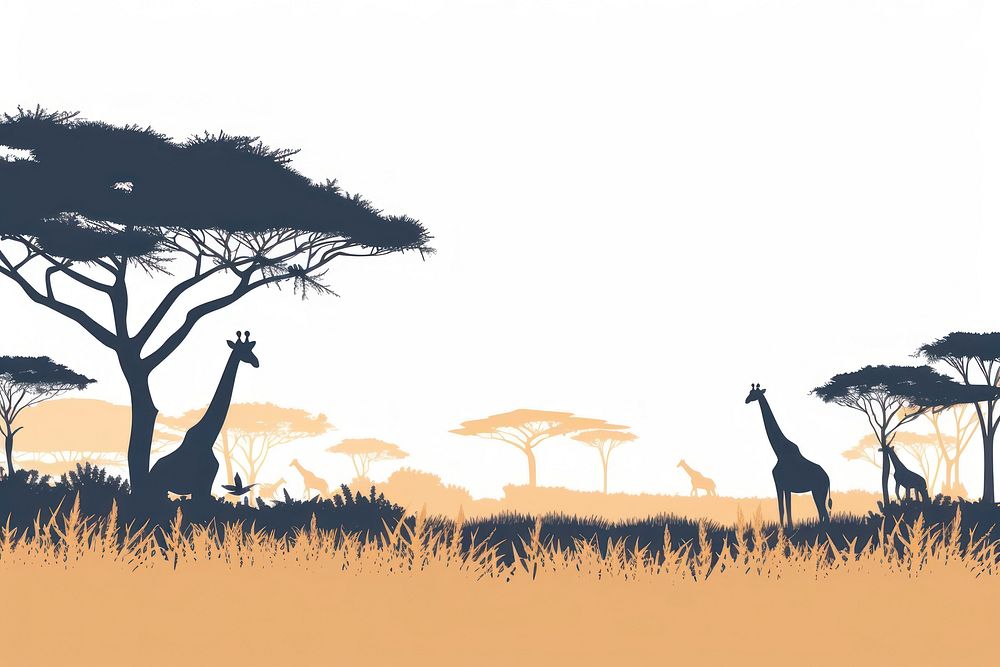 Safari background landscape grassland wildlife.