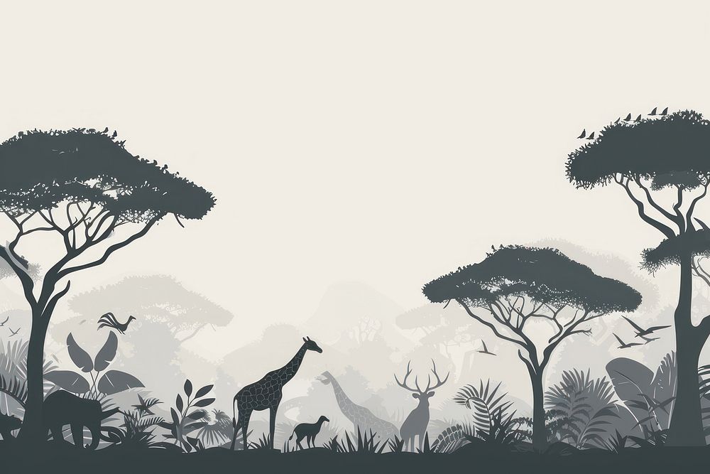 Safari background silhouette wildlife outdoors.