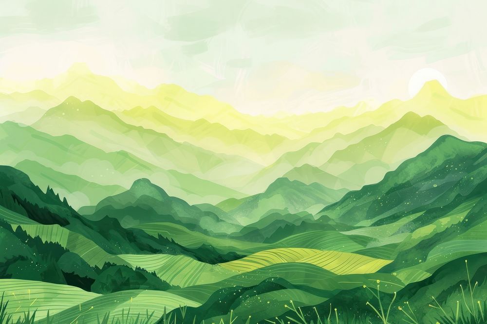Green backgrounds landscape mountain.