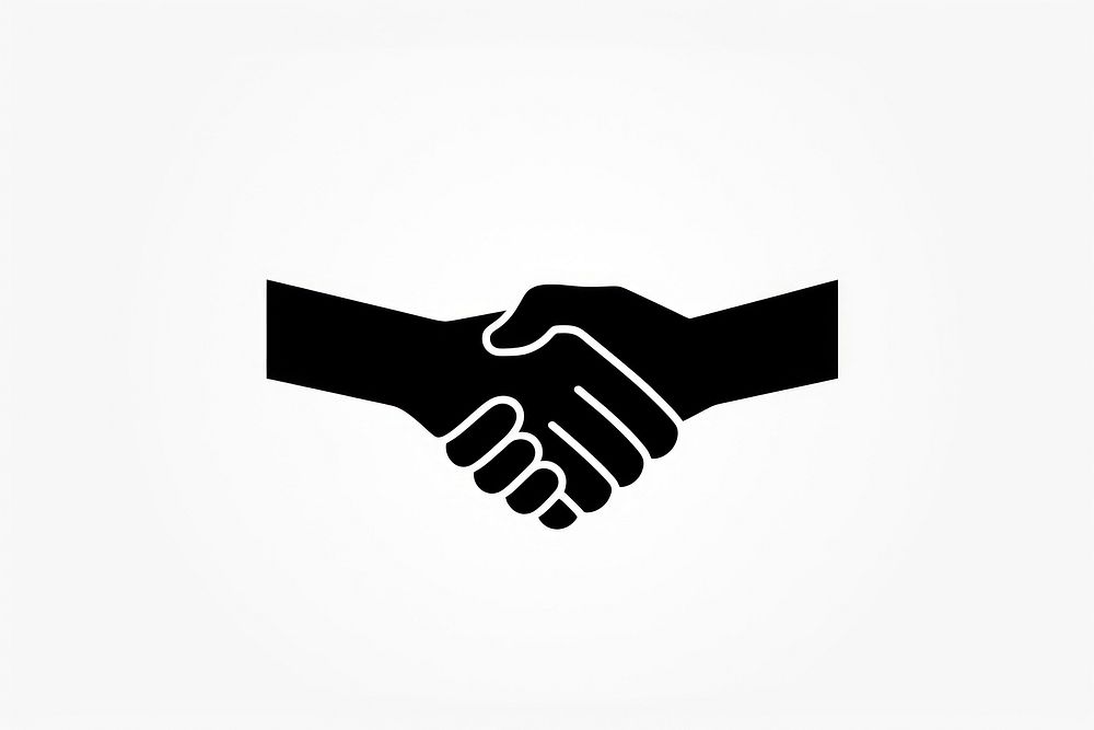 Logo of handshake line togetherness silhouette.