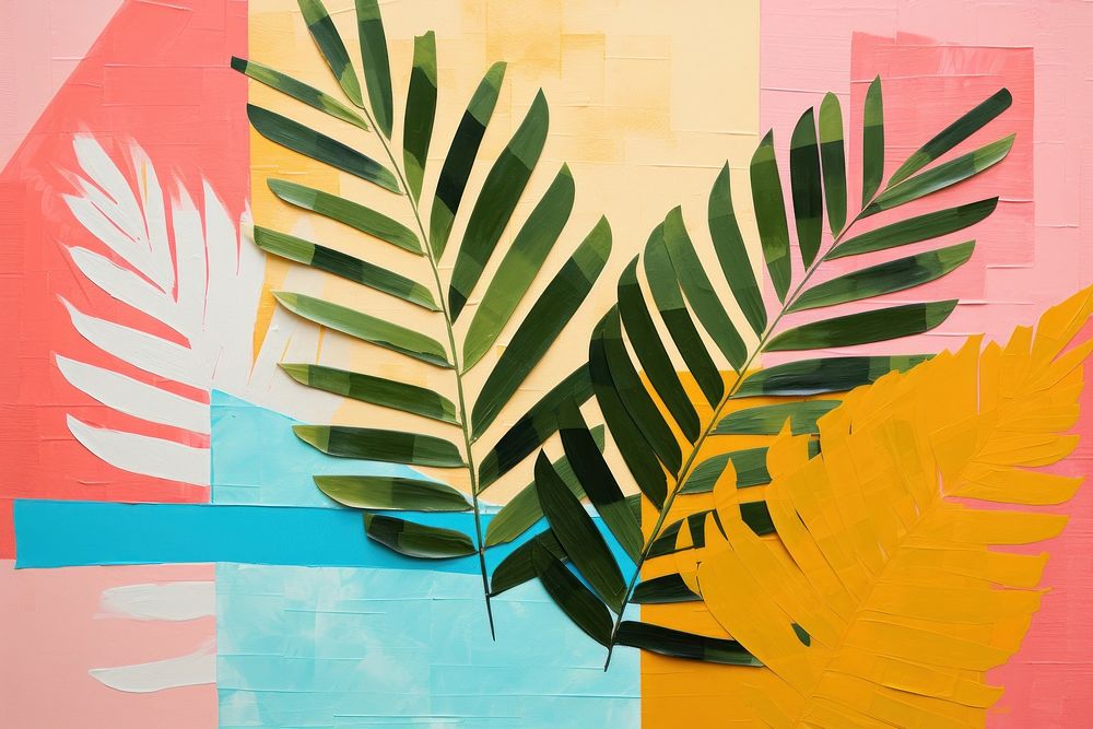 Abstract art tropical plants painting tropics leaf.