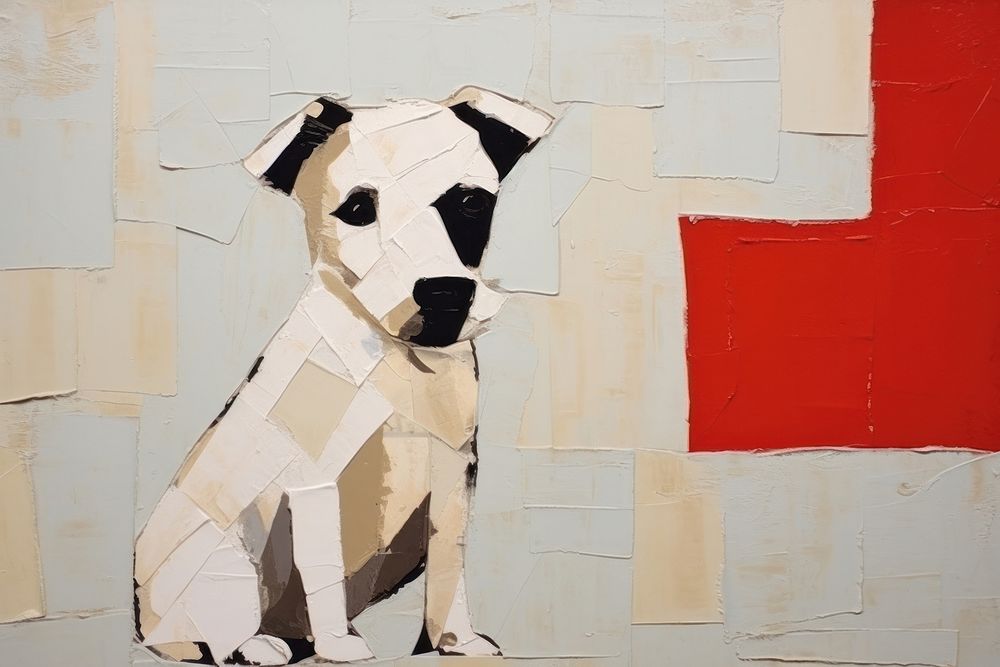 Dog art painting mammal.