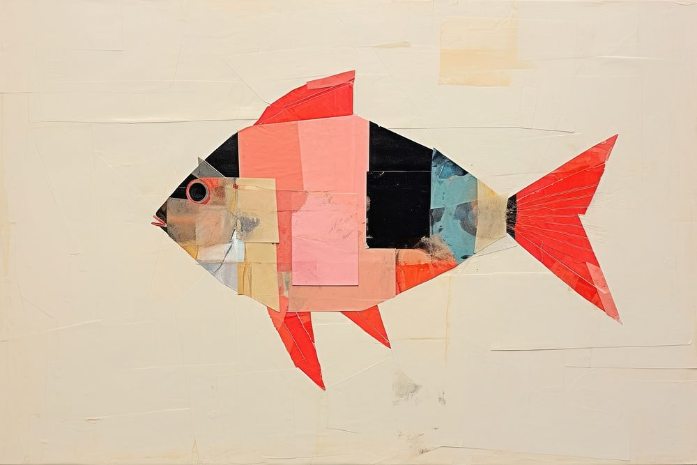 Fish art painting collage.