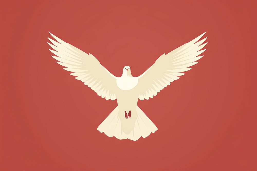 Minimalist Illustration of flying dove bird creativity cockatoo.