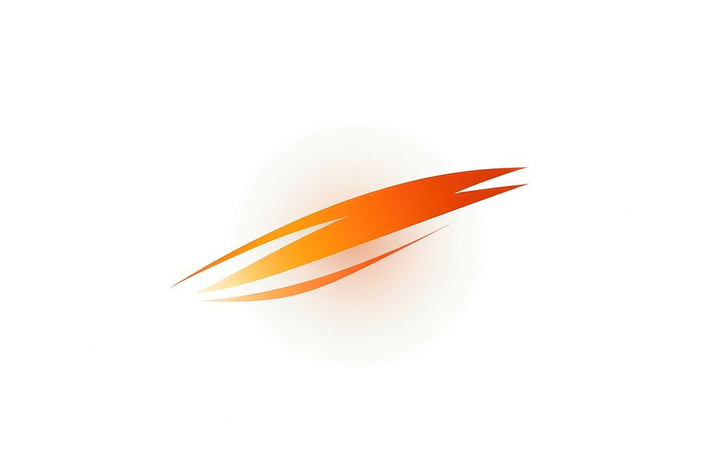 Orange speed vectorized line logo abstract white background.