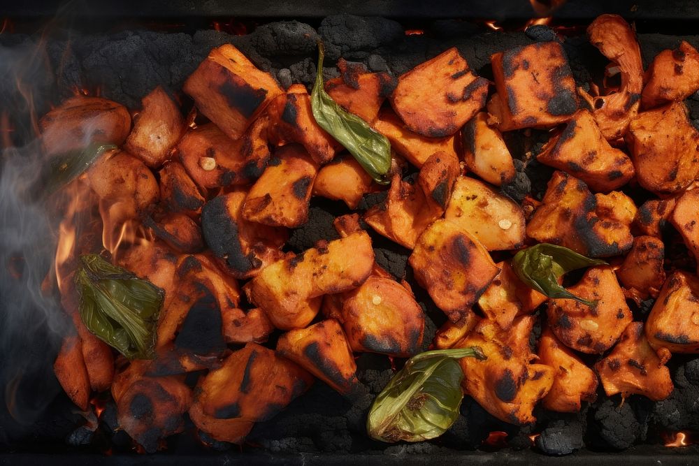 Tandoori food grilling vegetable.