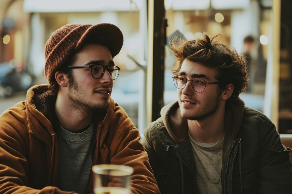 Two friends hanging out together photography portrait glasses.
