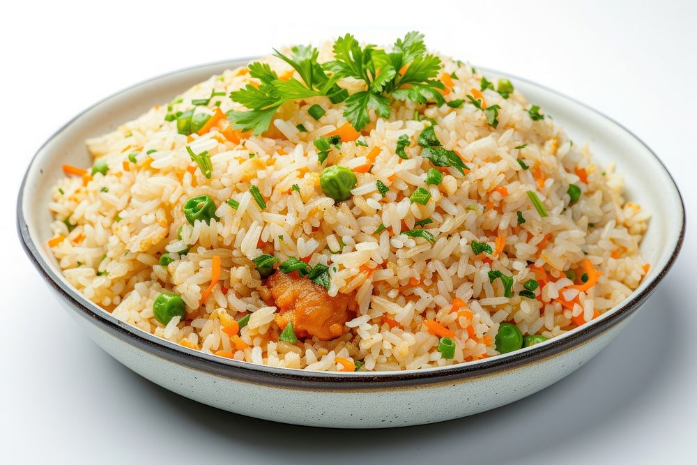 Fried rice in plate food vegetable jambalaya.