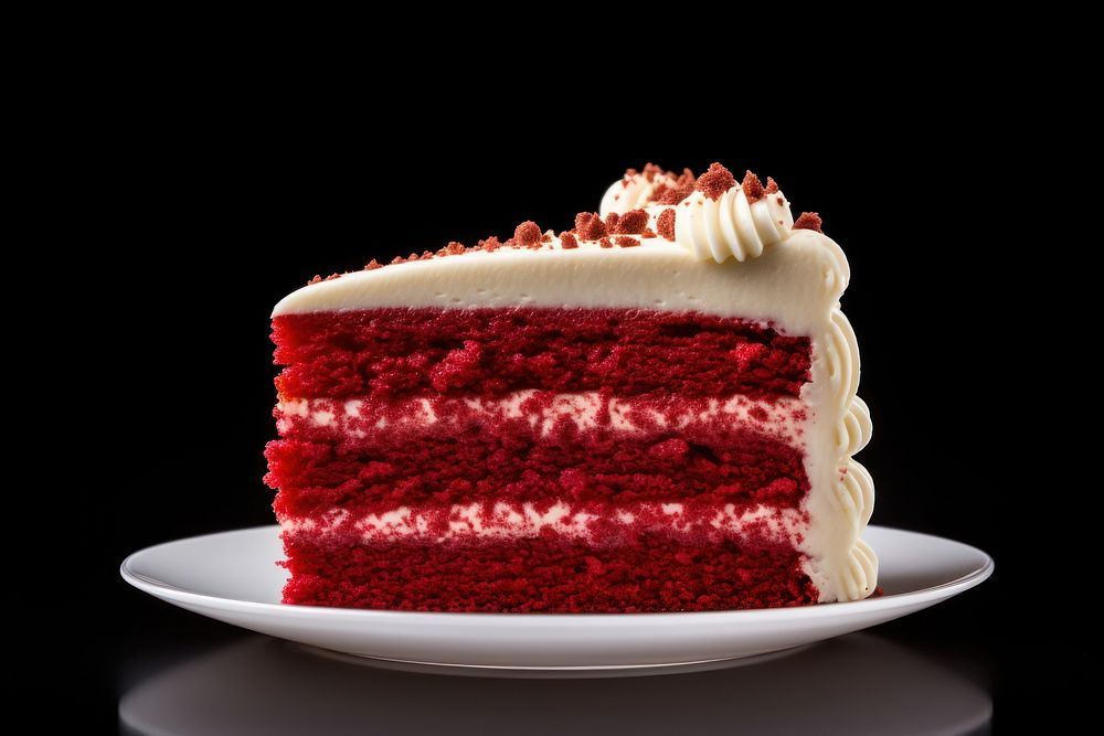 Red velvet cake dessert cream food.
