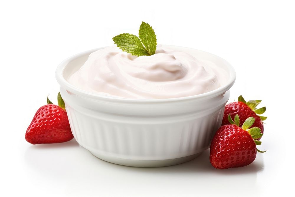 Strawberry Greek yogurt dessert cream fruit.