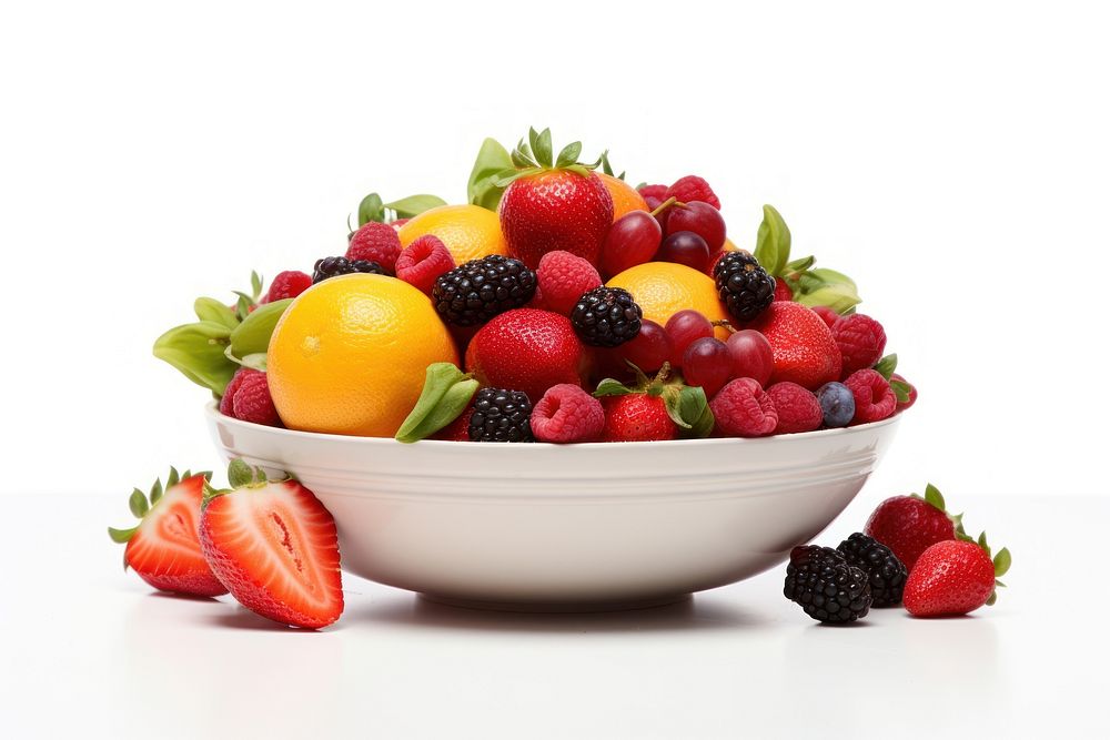 Summer Fruit bowl fruit strawberry raspberry.