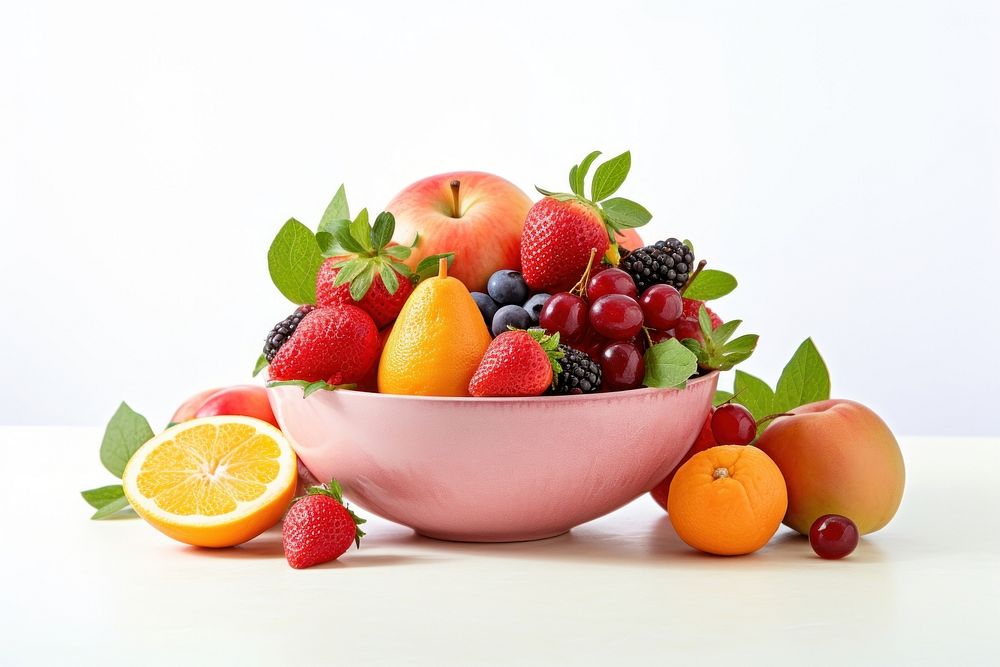 Summer Fruit bowl fruit strawberry grapefruit.