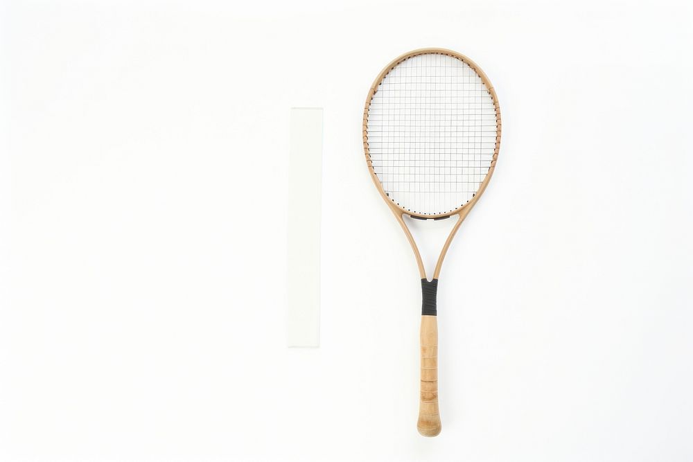 Squash racket and ball tennis sports white background.