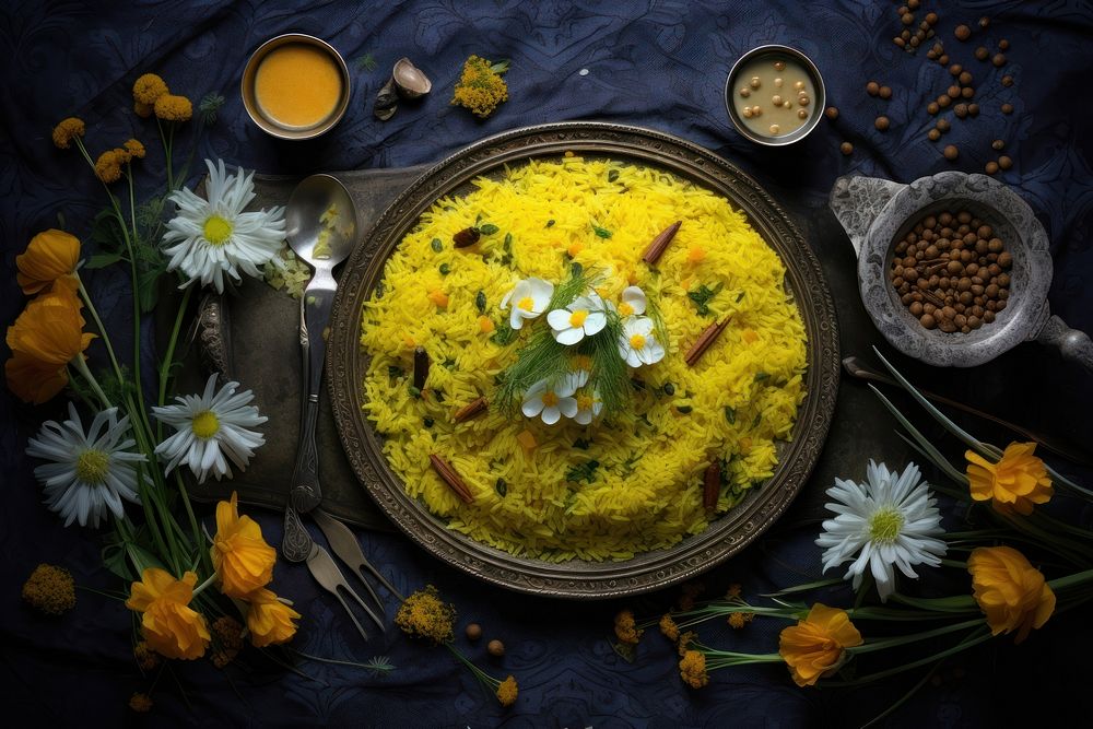 Biryani food plate indian food.
